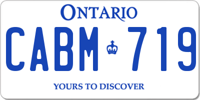 ON license plate CABM719