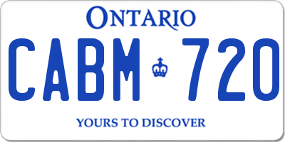 ON license plate CABM720