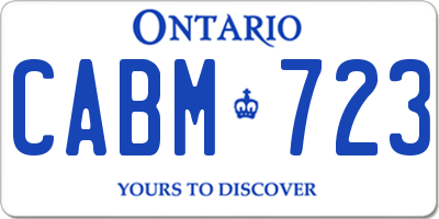 ON license plate CABM723