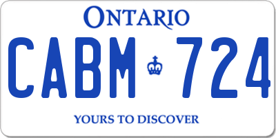 ON license plate CABM724