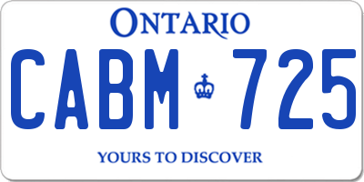 ON license plate CABM725