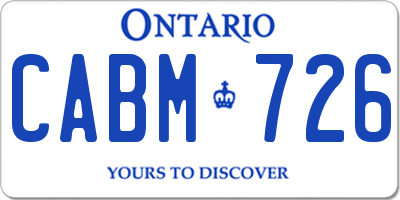 ON license plate CABM726