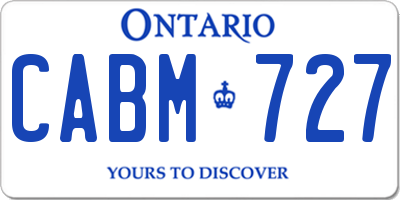 ON license plate CABM727