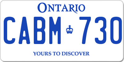 ON license plate CABM730