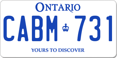 ON license plate CABM731