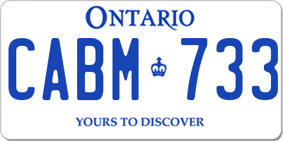 ON license plate CABM733