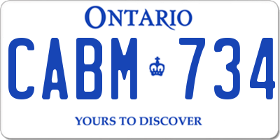 ON license plate CABM734