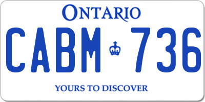 ON license plate CABM736