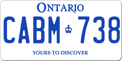 ON license plate CABM738