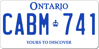 ON license plate CABM741