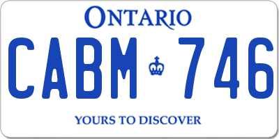 ON license plate CABM746