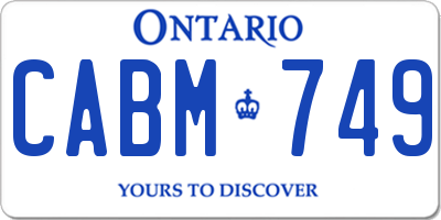 ON license plate CABM749