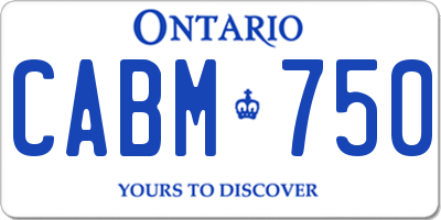 ON license plate CABM750