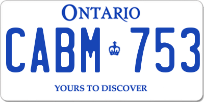 ON license plate CABM753