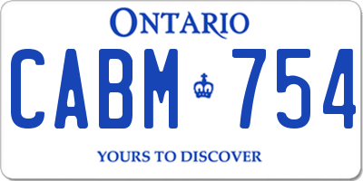 ON license plate CABM754