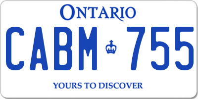 ON license plate CABM755