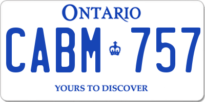 ON license plate CABM757