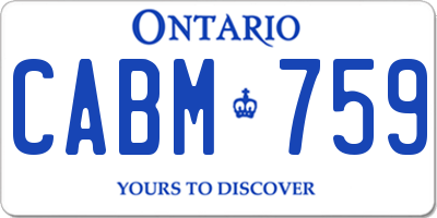 ON license plate CABM759