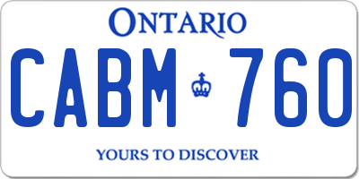 ON license plate CABM760