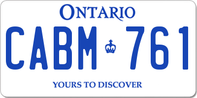 ON license plate CABM761