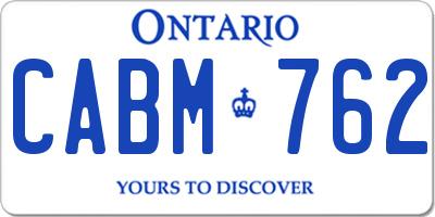 ON license plate CABM762