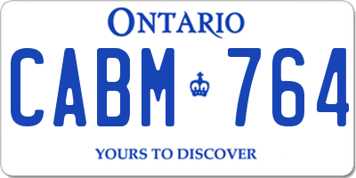 ON license plate CABM764