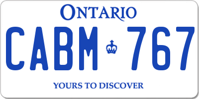 ON license plate CABM767