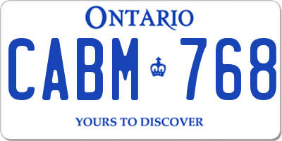 ON license plate CABM768