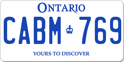 ON license plate CABM769