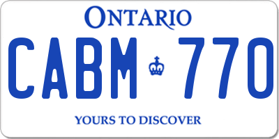 ON license plate CABM770