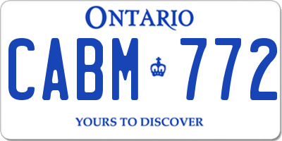 ON license plate CABM772