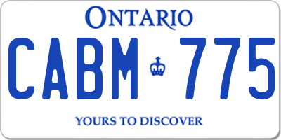 ON license plate CABM775