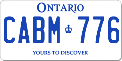 ON license plate CABM776