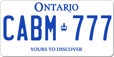 ON license plate CABM777