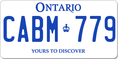 ON license plate CABM779