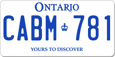 ON license plate CABM781