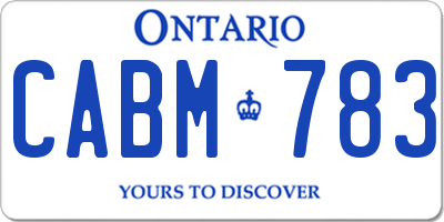 ON license plate CABM783