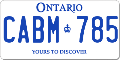 ON license plate CABM785