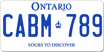 ON license plate CABM789