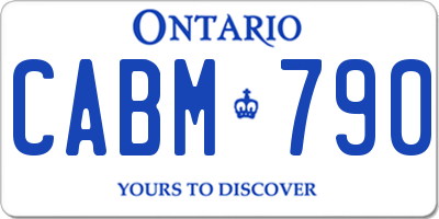 ON license plate CABM790