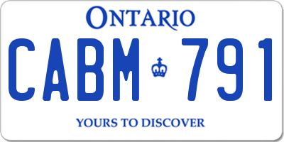 ON license plate CABM791