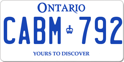 ON license plate CABM792