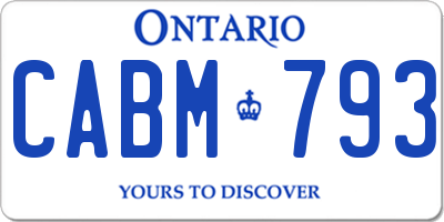 ON license plate CABM793