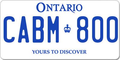 ON license plate CABM800