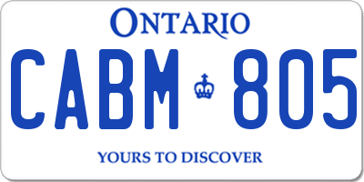 ON license plate CABM805