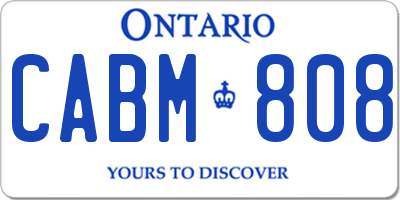 ON license plate CABM808