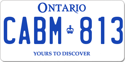 ON license plate CABM813