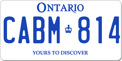 ON license plate CABM814