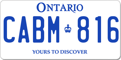 ON license plate CABM816