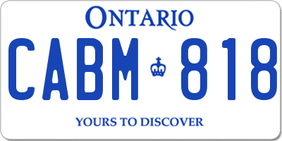 ON license plate CABM818